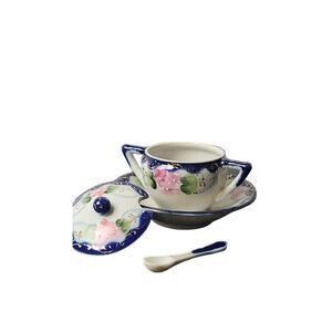 Vintage Japanese Mustard/Jam Pot with Lid and Spoon